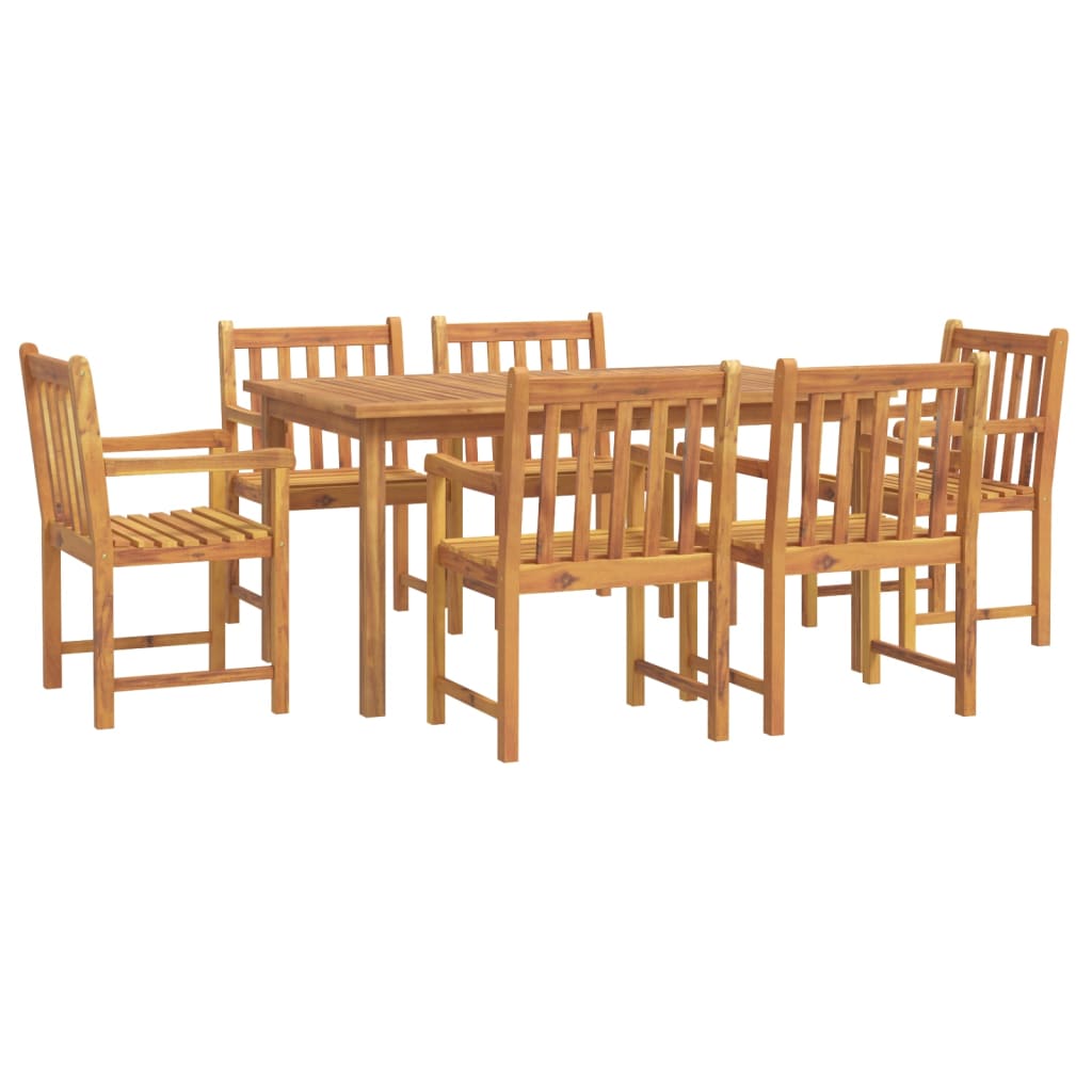 vidaXL juego de comedor para jardín 7 piezas madera maciza acacia