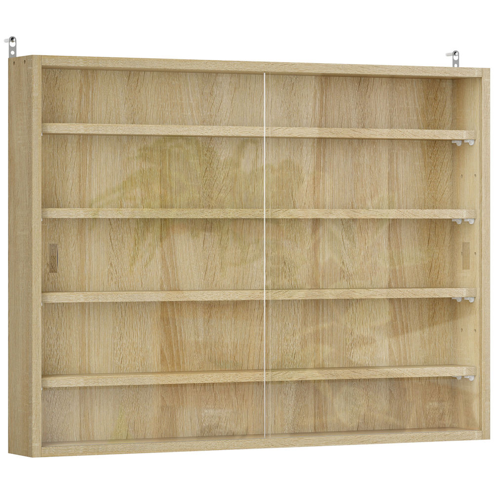 Vitrina expositora 80x9.5x60 cm color marrón Homcom