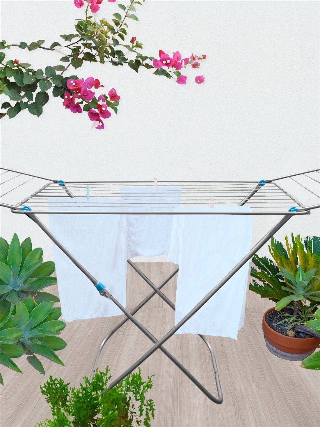 Jardin202 - tendedero metálico plegable con alas | superficie 19 m | inclu