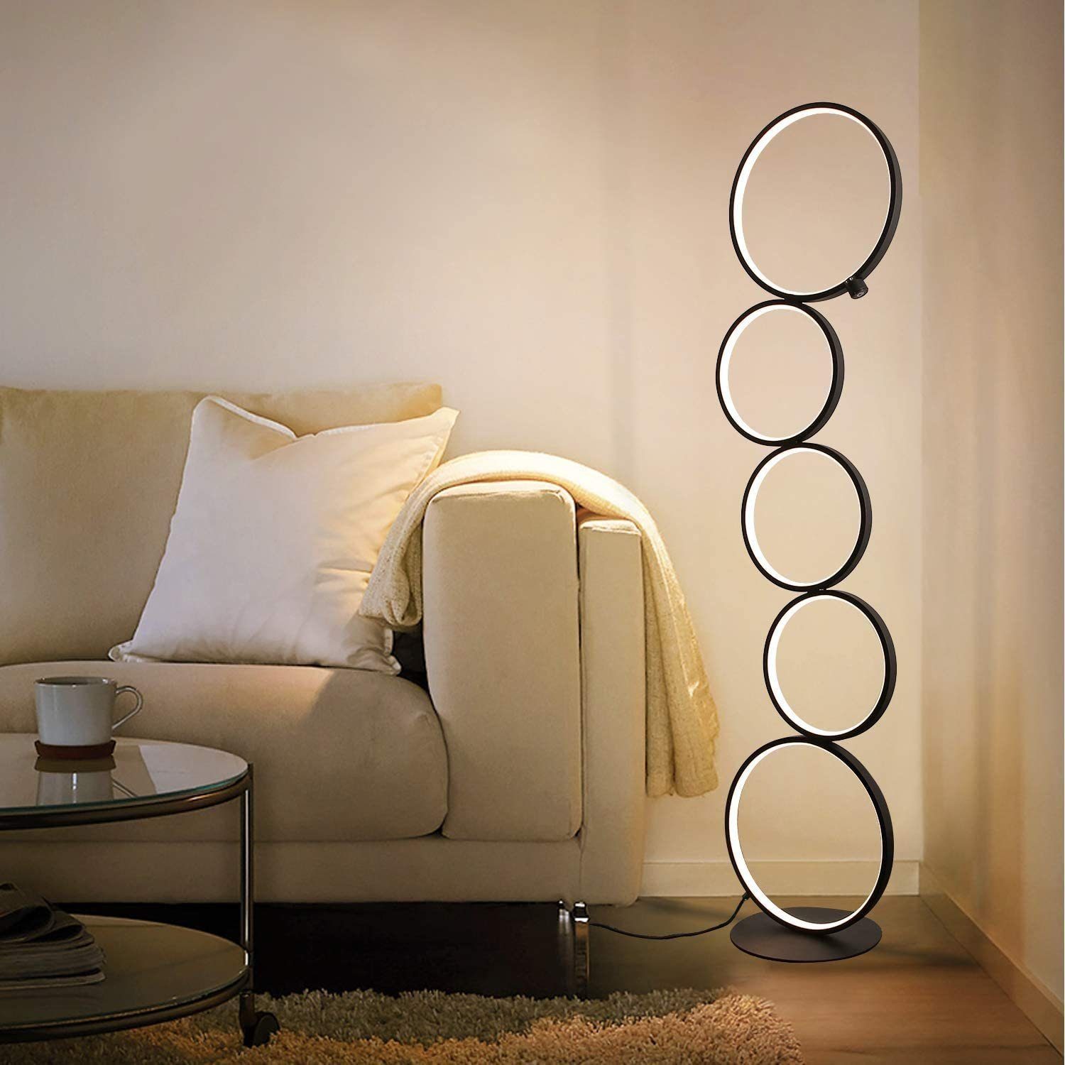 Nettlife lámpara de pie negro 109x28
