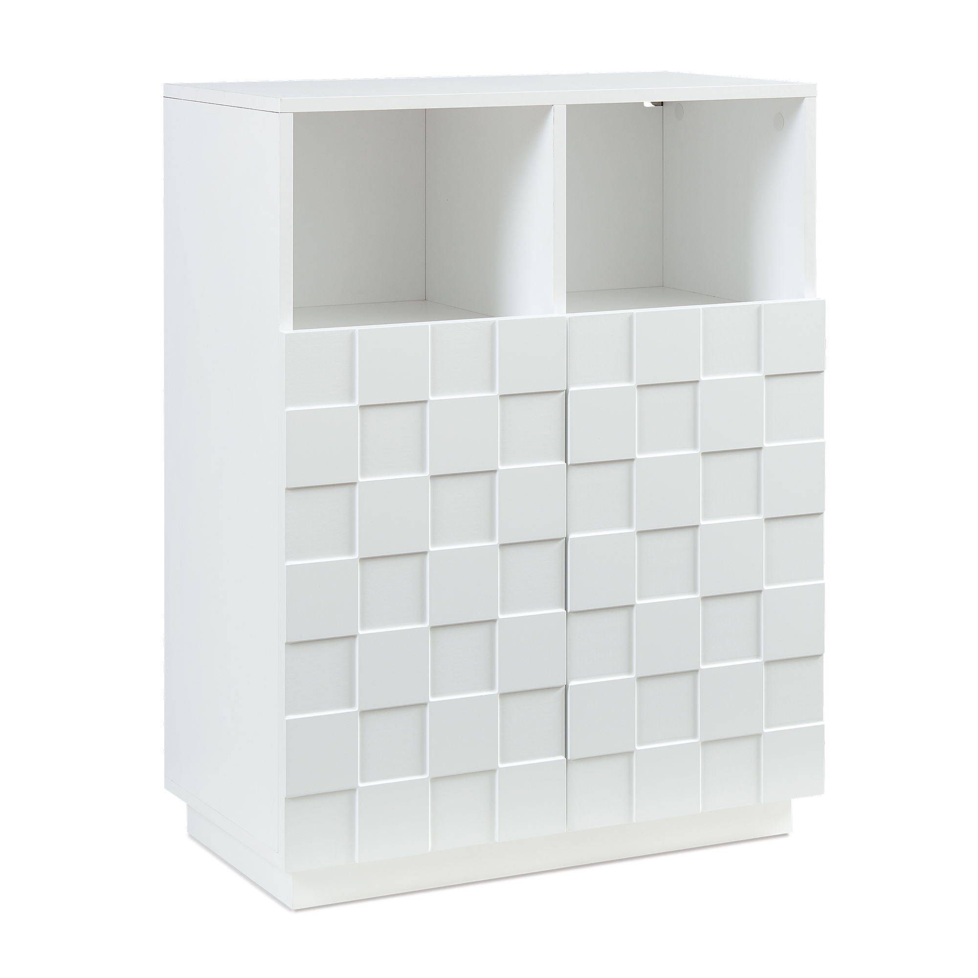 Aparador bopibobro 2 compartimentos abiertos 86x64x36cm - blanco [en.casa]