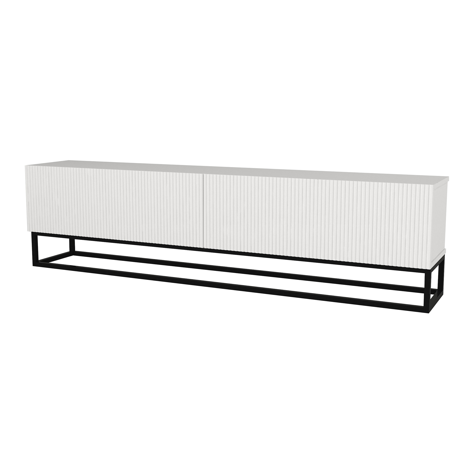 En.casa mueble de tv verpsboga con 2 puertas base larga 180x32x47cm blanco