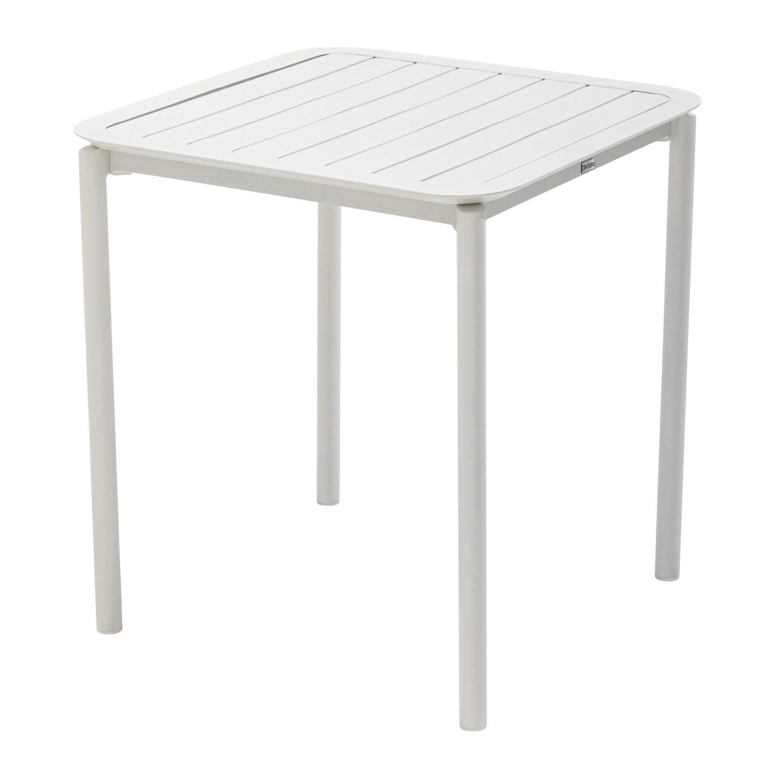 Oviala - mesa de terraza cuadrada (70x70cm) blanca