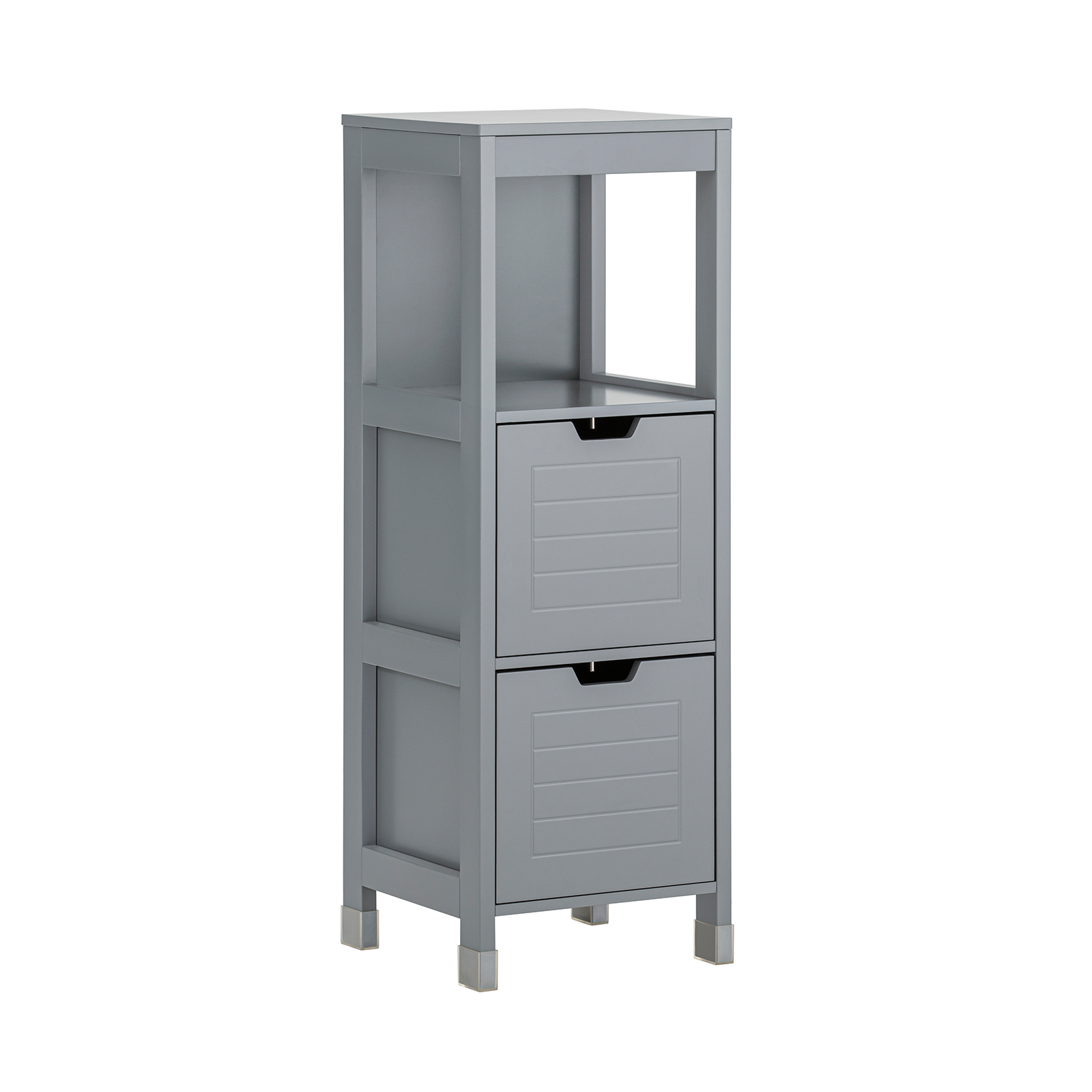 Sobuy mueble baño con estante y cajones gris