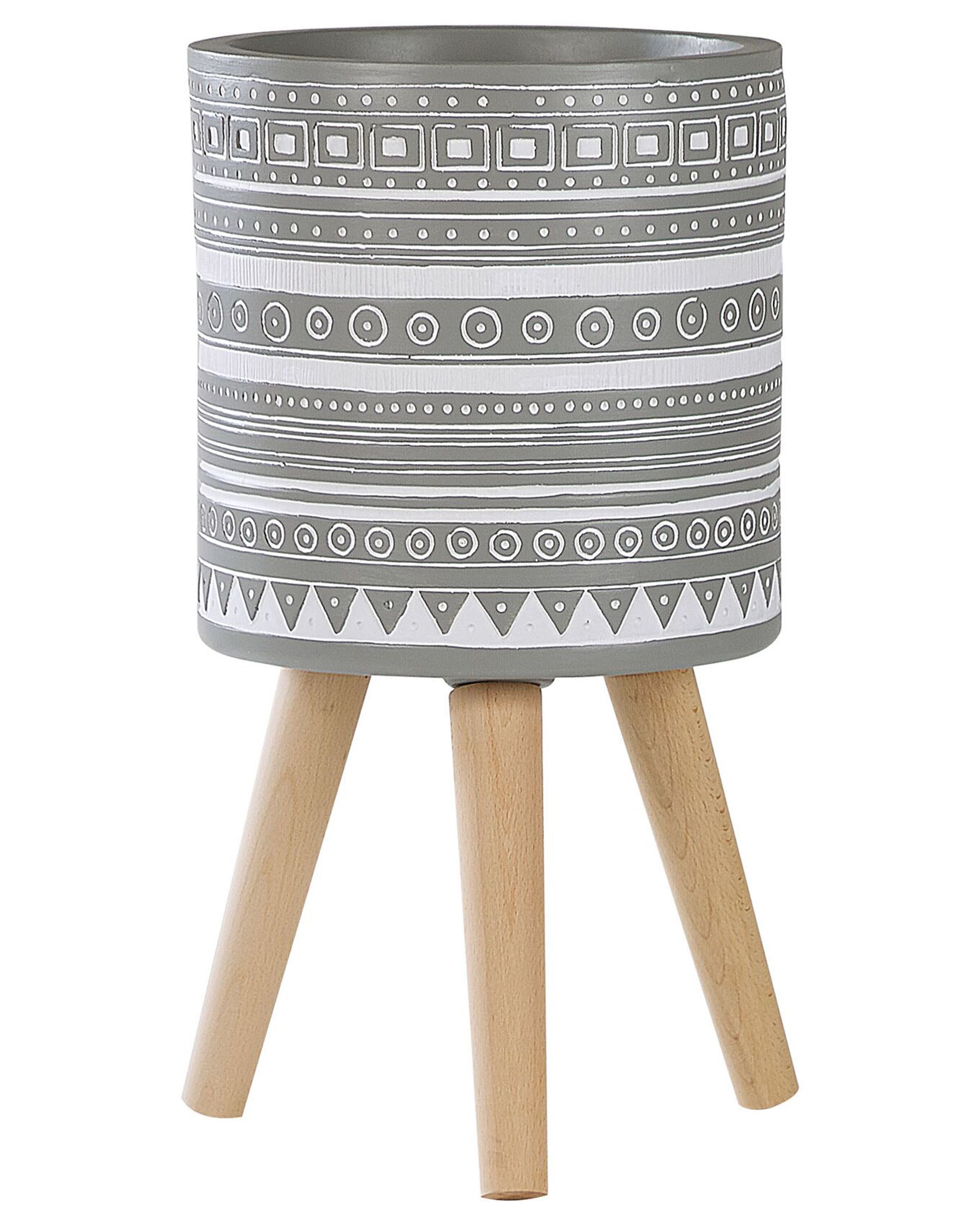 Maceta con patas nausa 30 cm gris claro