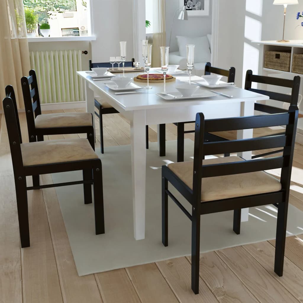 Sillas de comedor 6 unidades madera maciza y terciopelo marrón es9002