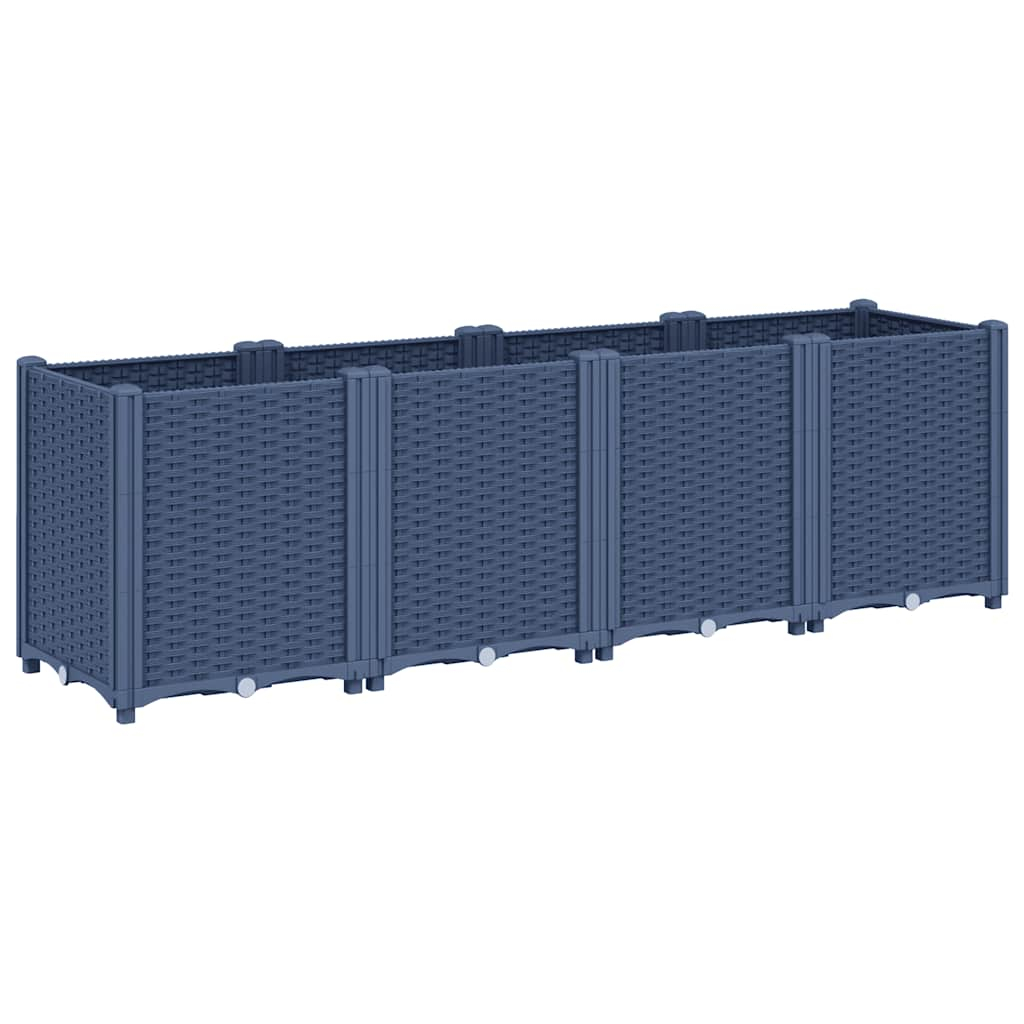 vidaXL jardinera pp azul gris 160x40x53 cm