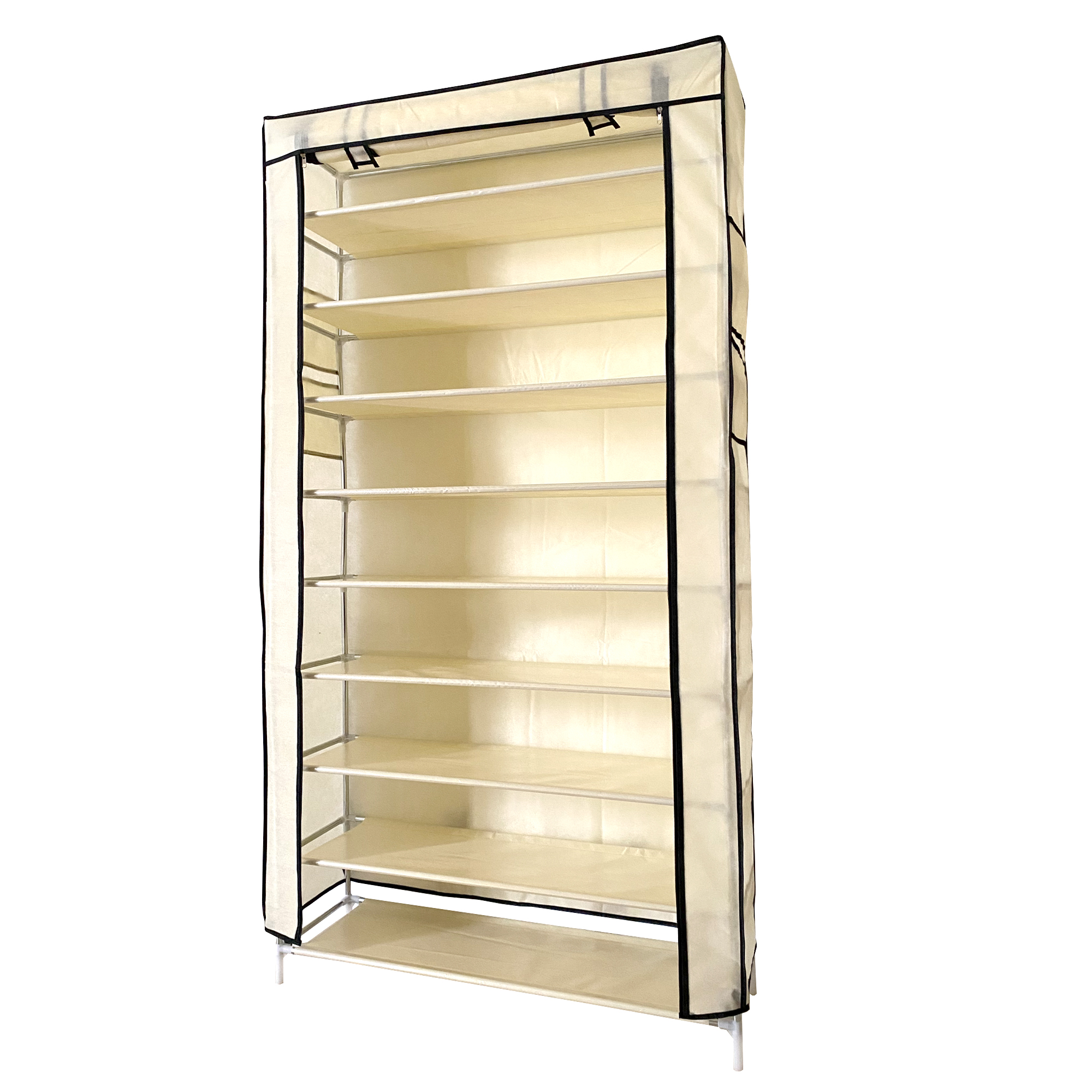Armario zapatero tela con puerta nyana home 160x88x30cm 27 pares beige