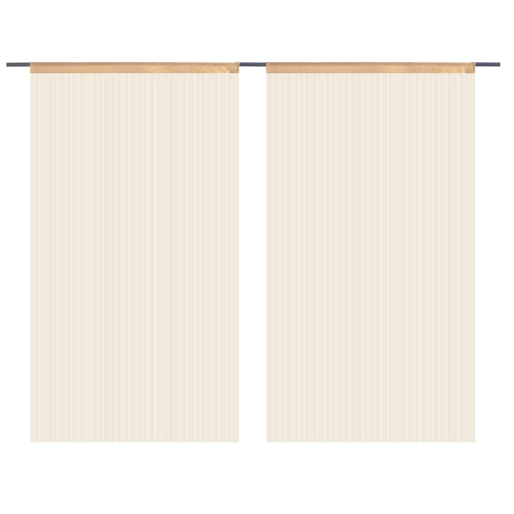 Cortinas de flecos 2 piezas 100x250 cm beige es5517