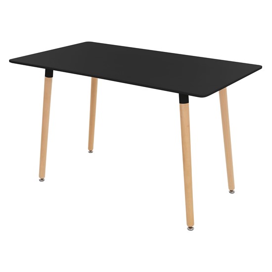 Mesa de comedor de madera negra 120x70x74,5cm rectangular para salón