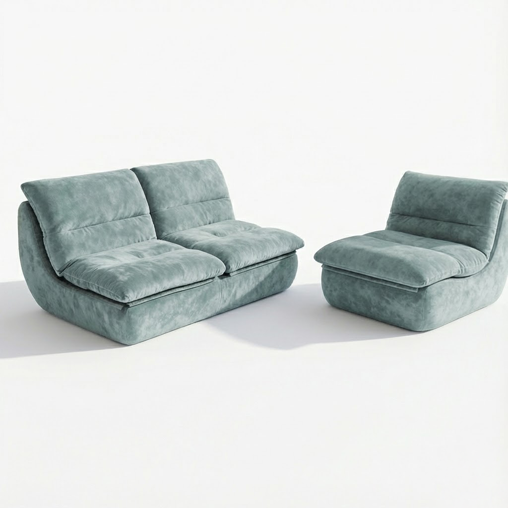 Pack nuvia living 3 plazas - verde salvia y verde salvia