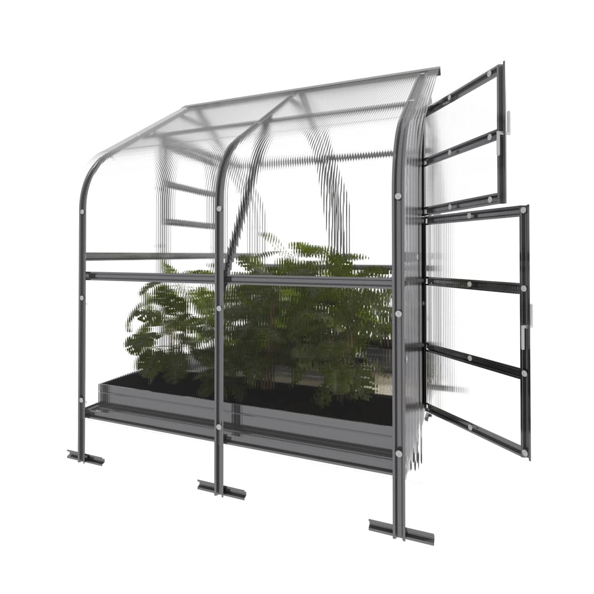 Invernadero de jardín drop 5m², 2,5 m x 2 m, policarbonato de 4mm