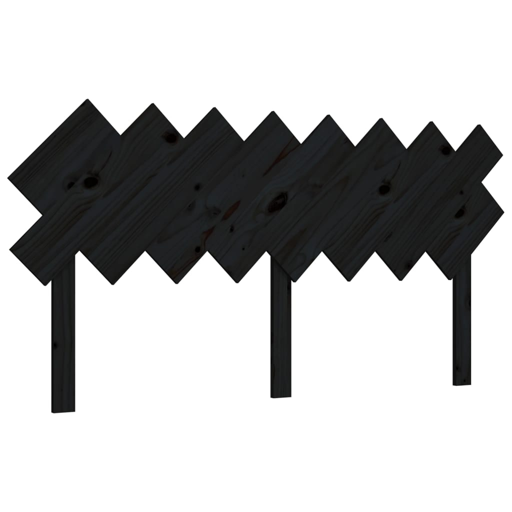 vidaXL cabecero de cama madera maciza de pino negro 159,5x3x80,5 cm