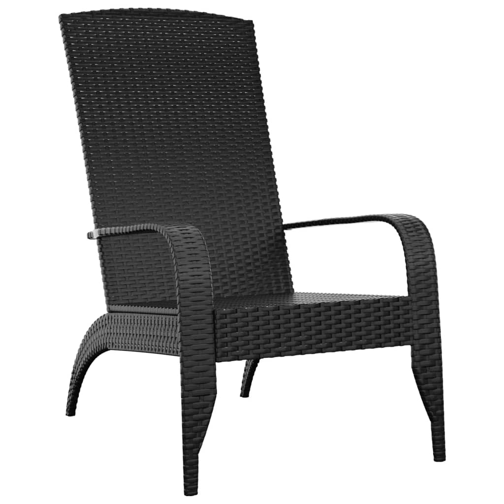 vidaXL silla de jardín adirondack ratán sintético negro