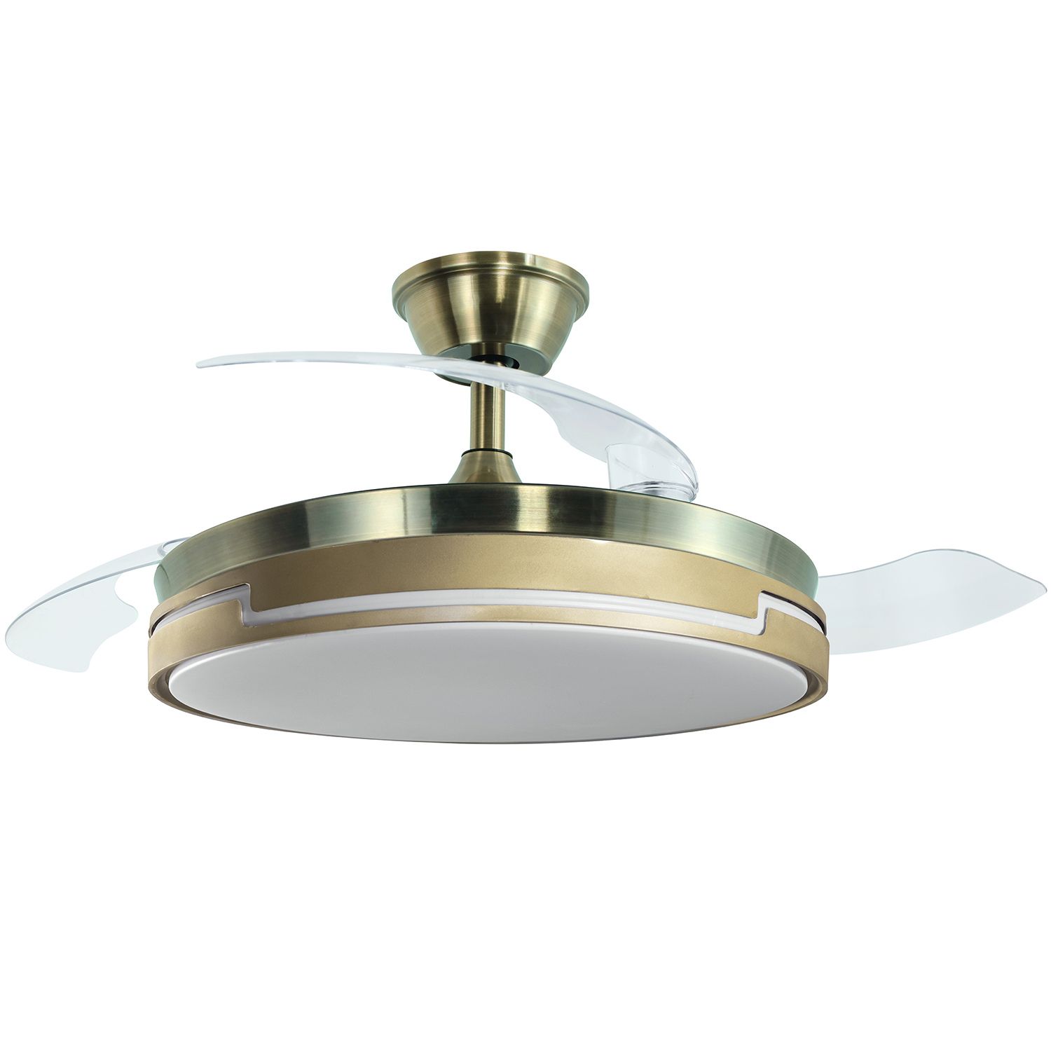 Ventilador de techo con luz dreamy cuero, 3 aspas retráctiles