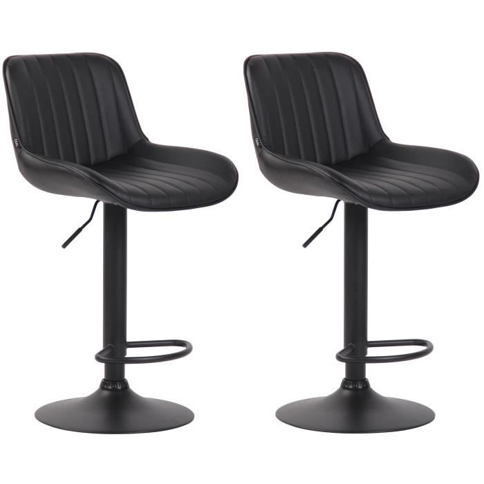 Taburetes de bar regulables lentini - 2 - negro
