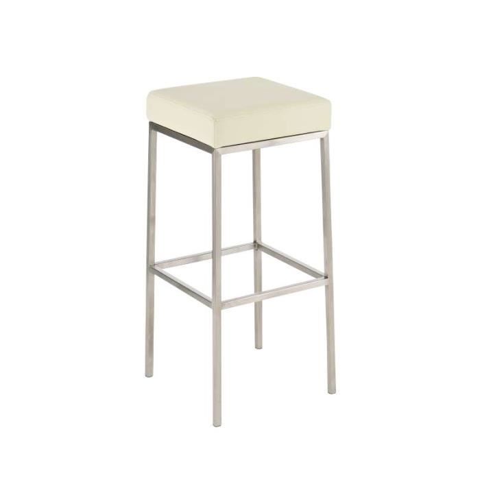 Taburete de bar clásico - pu beige - 1 ud - 80 cm