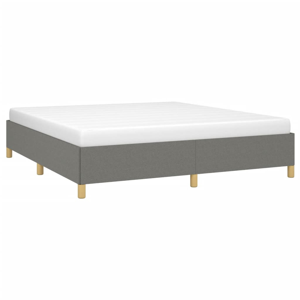 vidaXL estructura de cama con somier de tela gris oscuro 180x200 cm