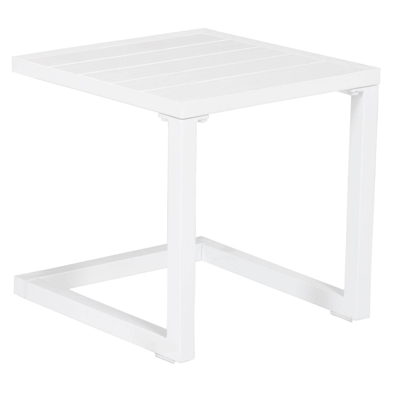 Mesa auxiliar barbados de aluminio blanco