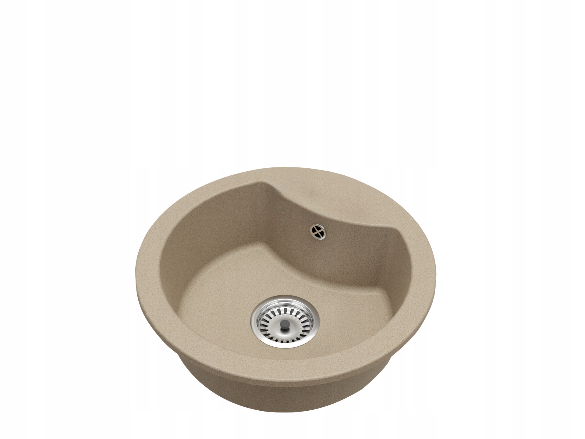 Fregadero cocina beige 48,8x48,8cm, fregadero granito 1 seno + sifón