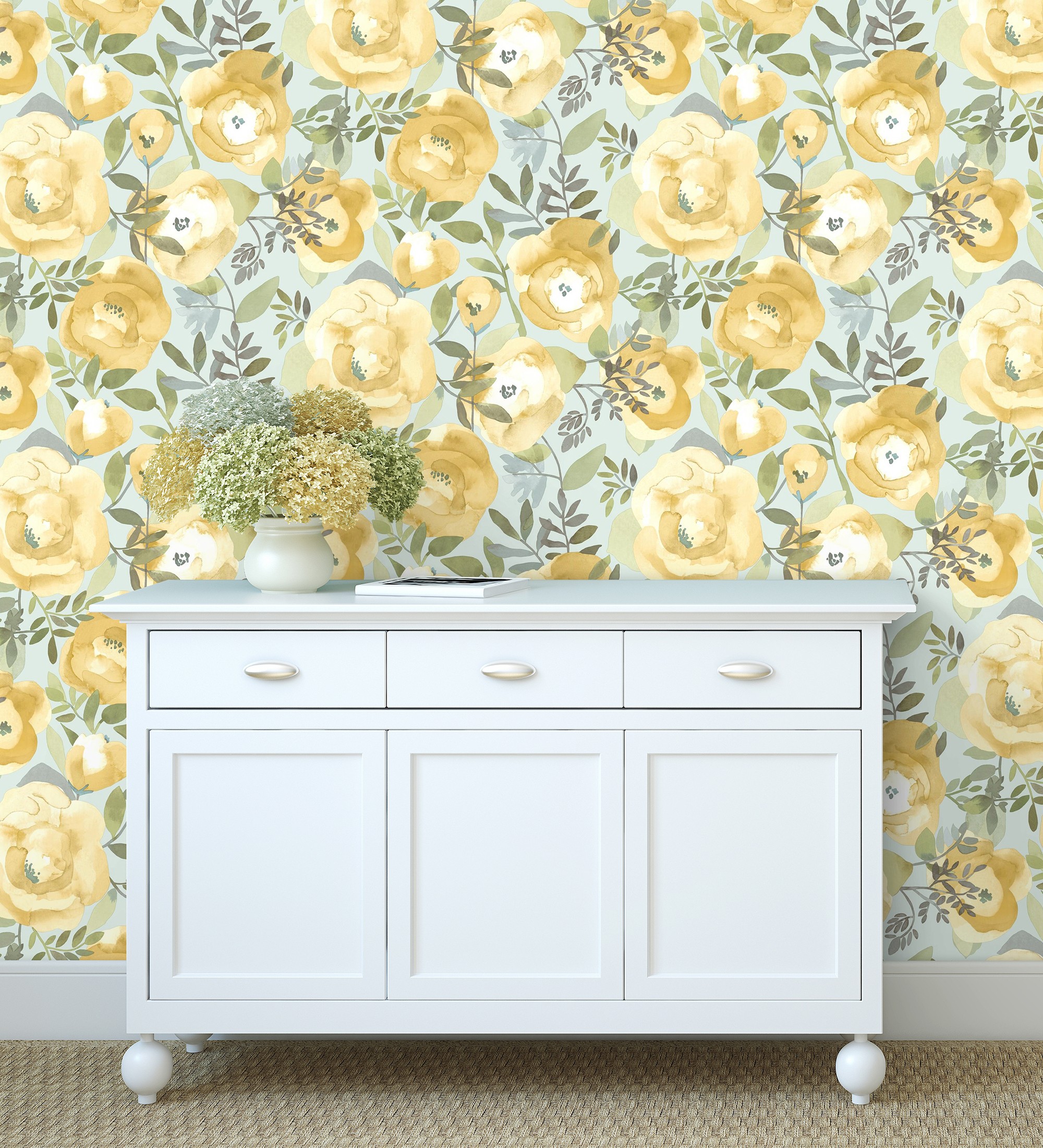 Papel pintado gaulan de flores amarillas pintadas a 5.23m²