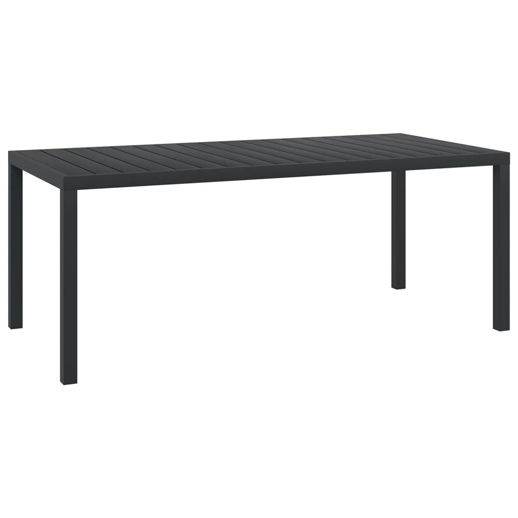 Mesa de jardín de aluminio y wpc negra 185x90x74 cm es3109