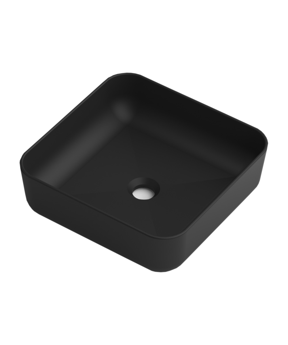 Lavabo sobre encimera negro | lavamanos cuadrado | 37 x 37cm