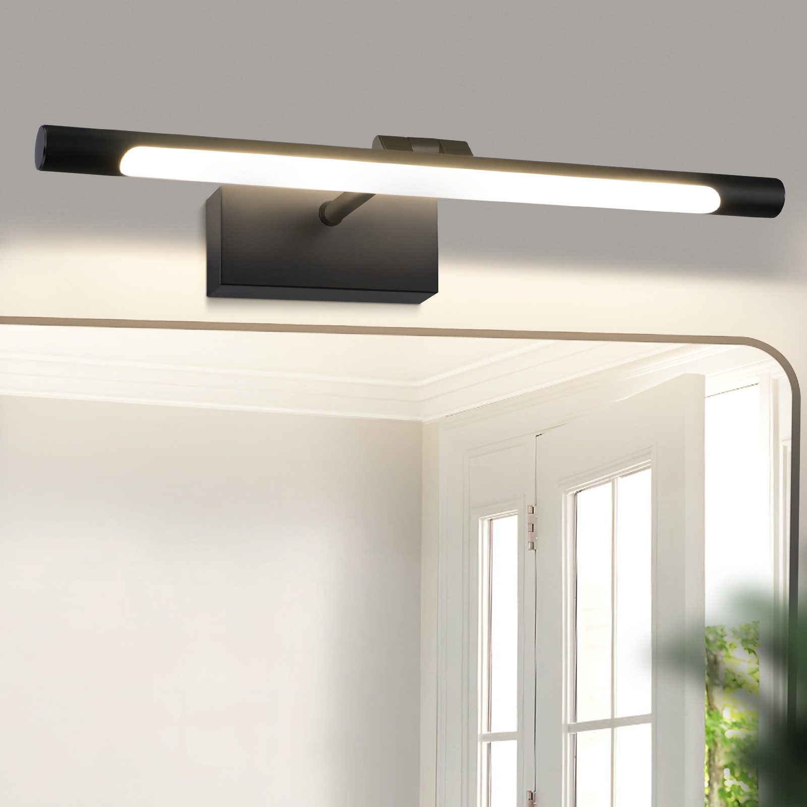 Nettlife lámpara de pared para baño LED negro 60x6