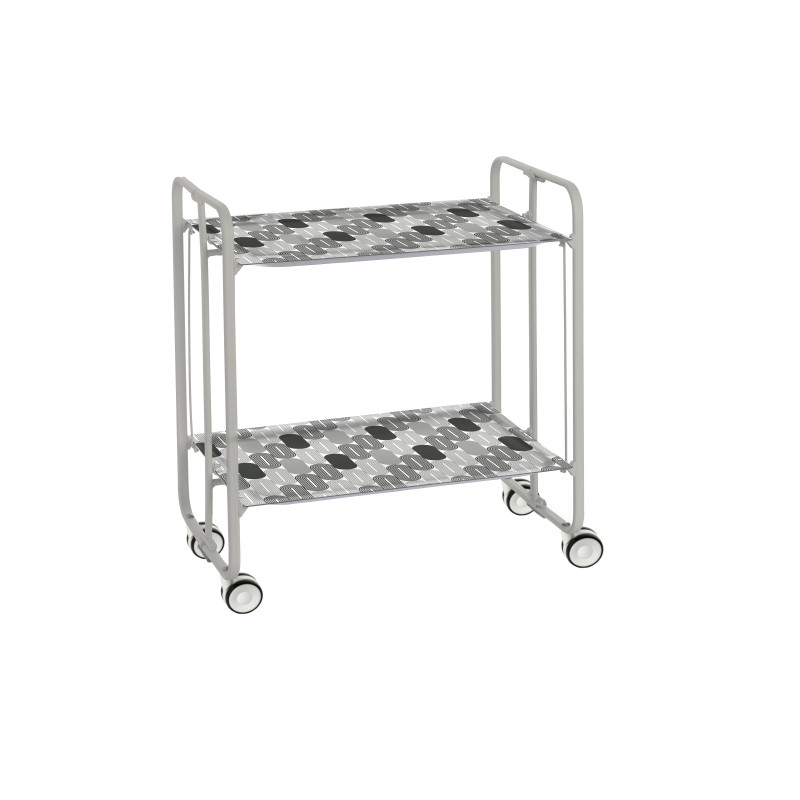 Carrito auxiliar con ruedas bauhaus armazón metálico gris, 2 bandejas