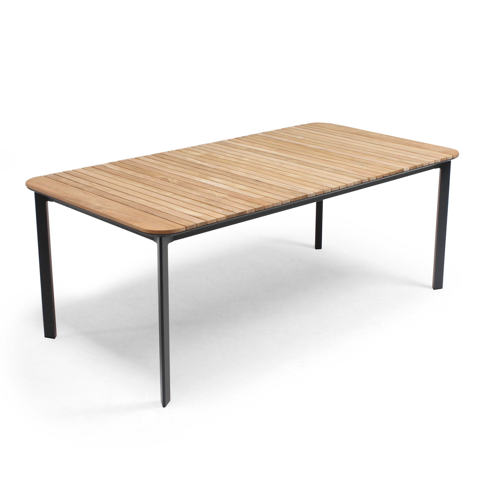 Oviala - mesa de jardín de aluminio y teca