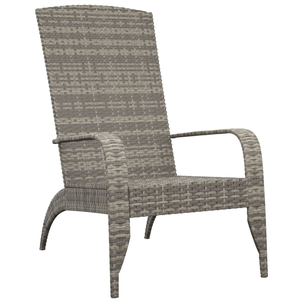 vidaXL silla de jardín adirondack de ratán sintético gris