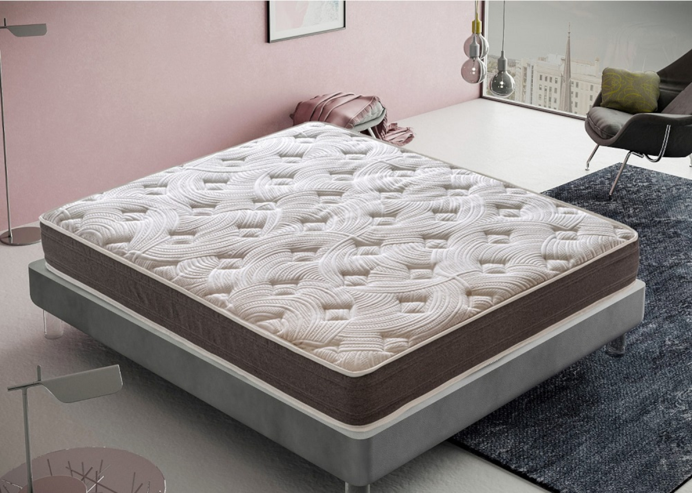 Colchón 90x190 de espuma hr altura 15 cm ortopédico rigidez h3