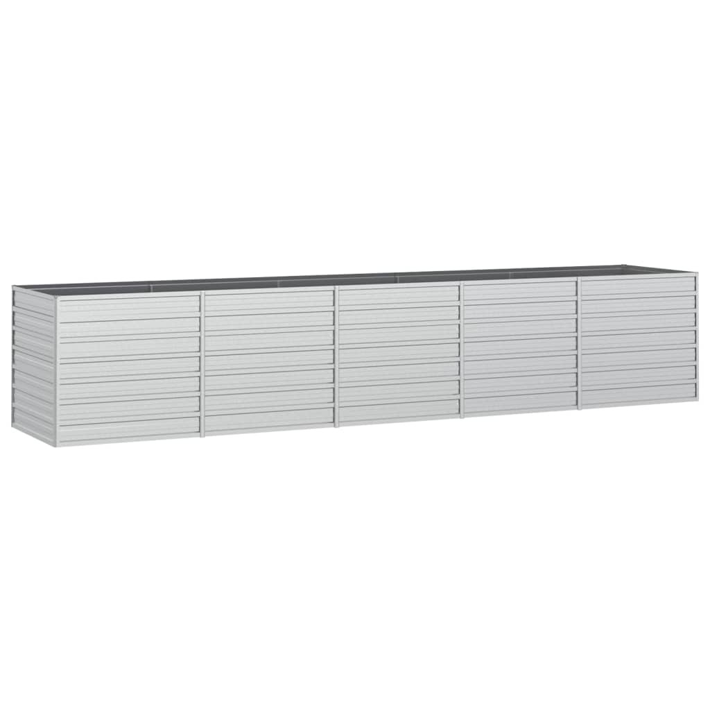vidaXL arriate de acero galvanizado plateado 400x80x77 cm