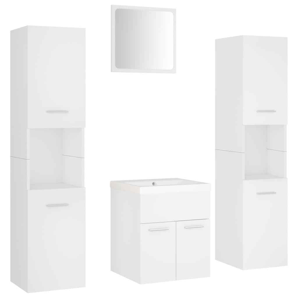 vidaXL juego de muebles de baño madera de ingeniería blanco