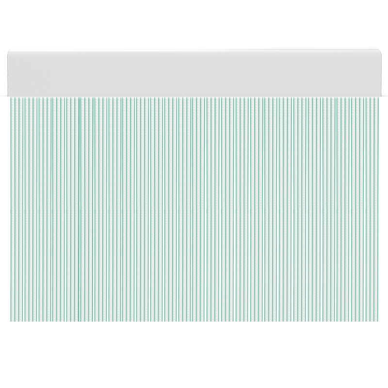 Cortina para puertas de PVC pastel transparente con verde / 100 x 215