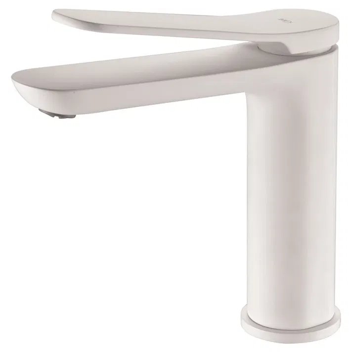 Mice - grifo monomando de lavabo, grifería de baño de caño corto blanco