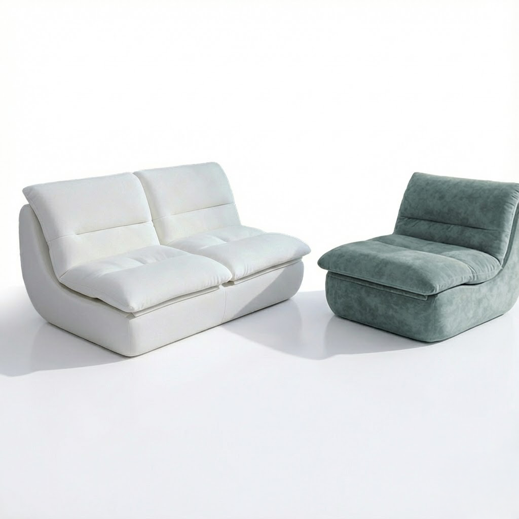 Pack nuvia living 3 plazas - blanco y verde salvia