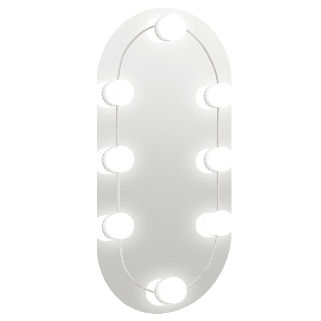 vidaXL espejo con luces LED vidrio ovalado 40x20 cm