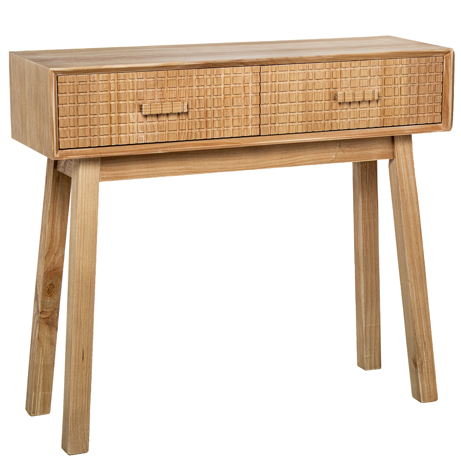 Mueble entrada madera natural 2 cajones pino de nueva zeland