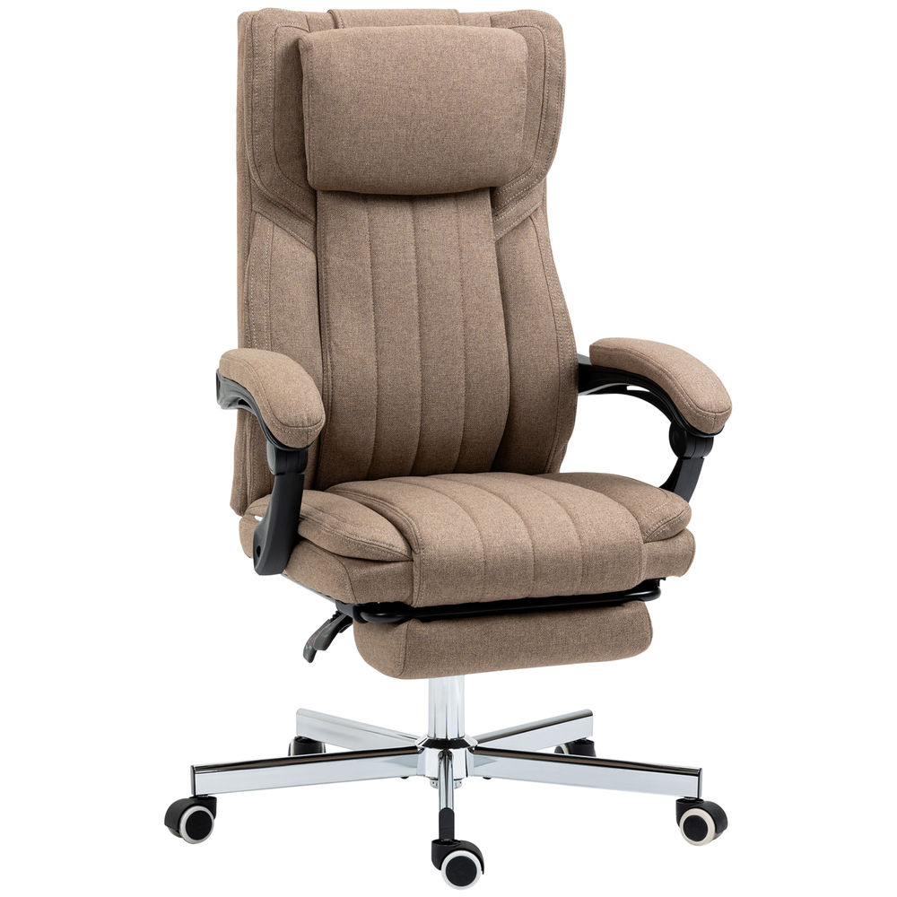 Silla de oficina poliéster, espuma, tablero múlticapas, acero color marrón