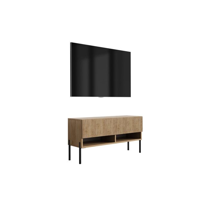 Mueble de tv contemporáneo - roble craft - patas negras - 100 x 32 x 52 cm
