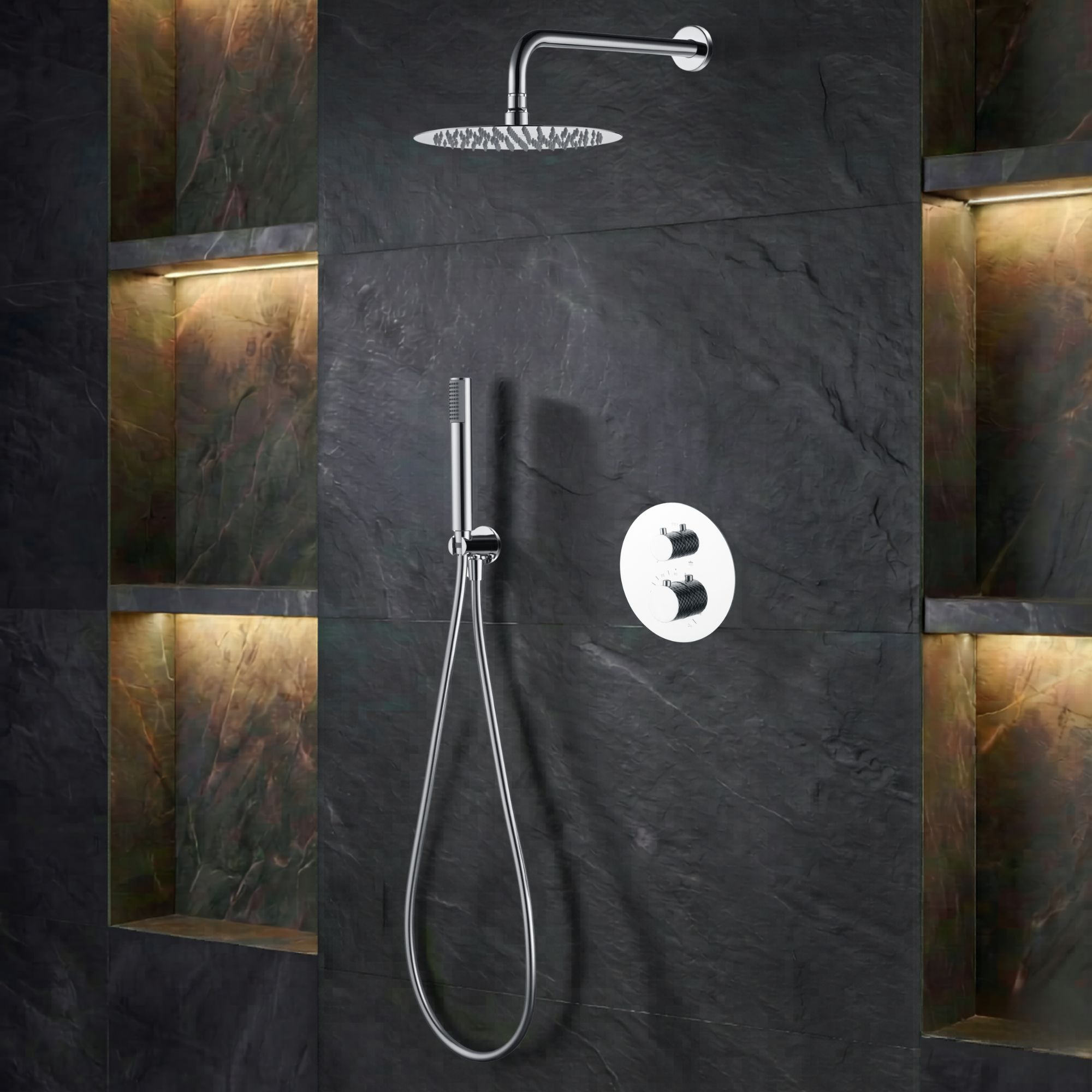 Imex - columna ducha empotrada termostática cromado serie génova