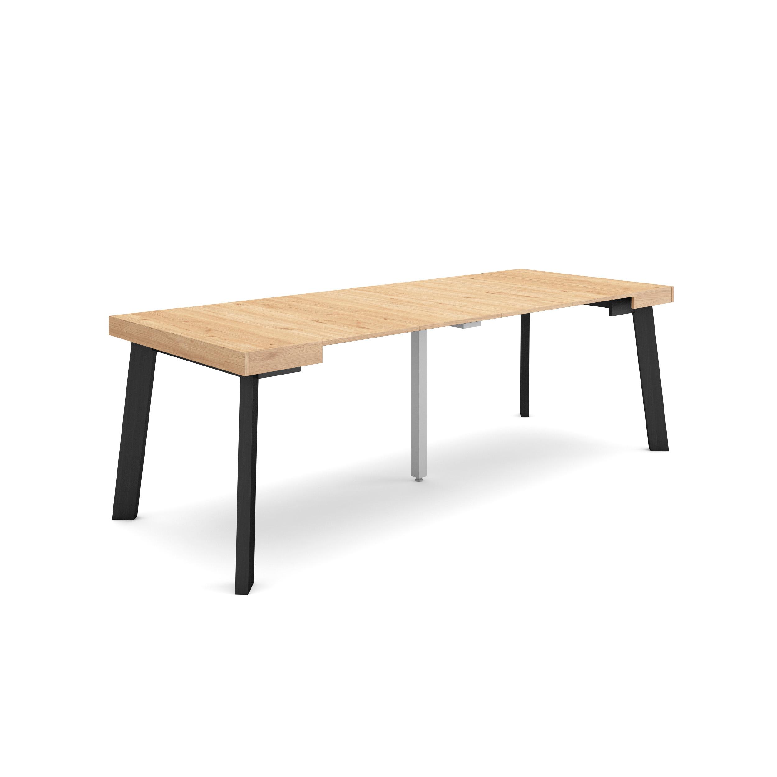 Mesa consola extensible, 58/222x90x73cm, roble, patas de madera rf3072