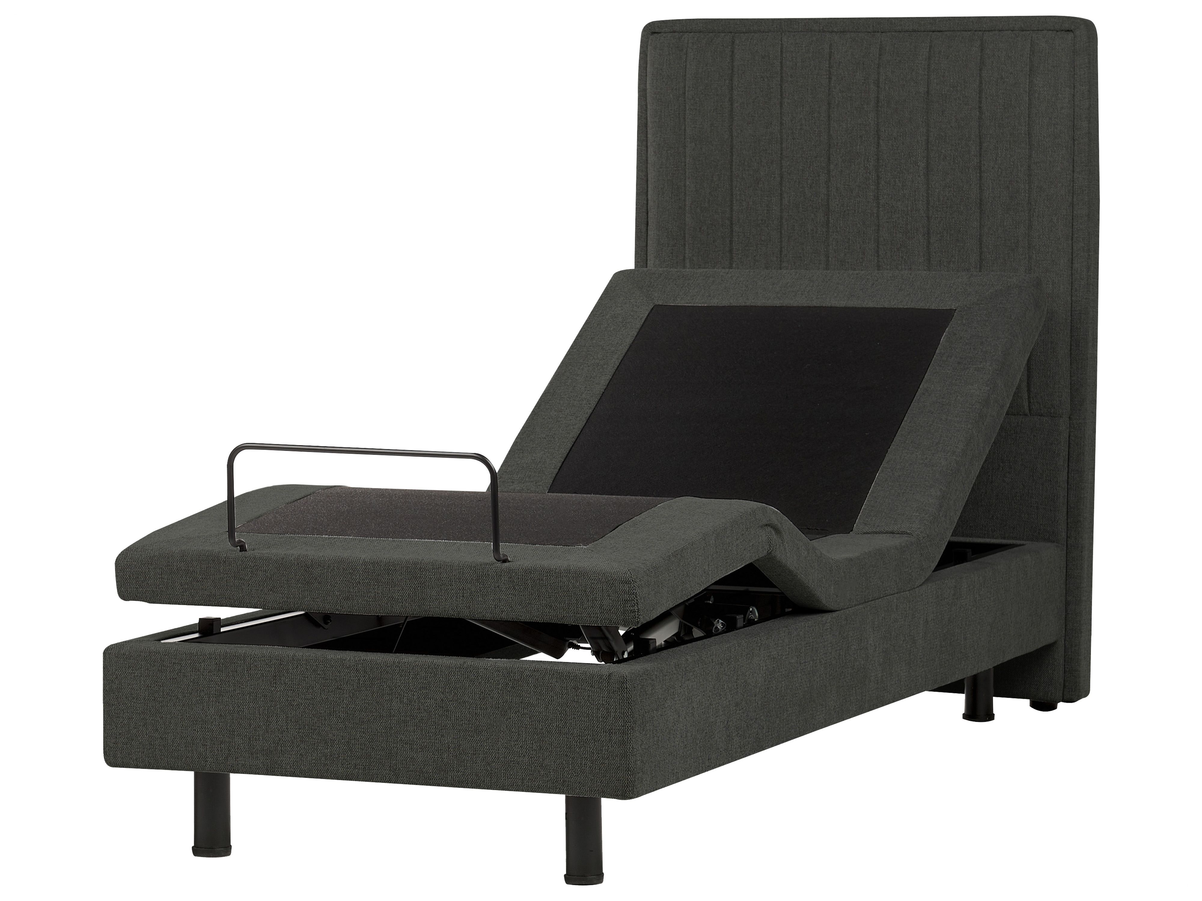 Cama ajustable tela castellan 80 x 200 cm gris oscuro