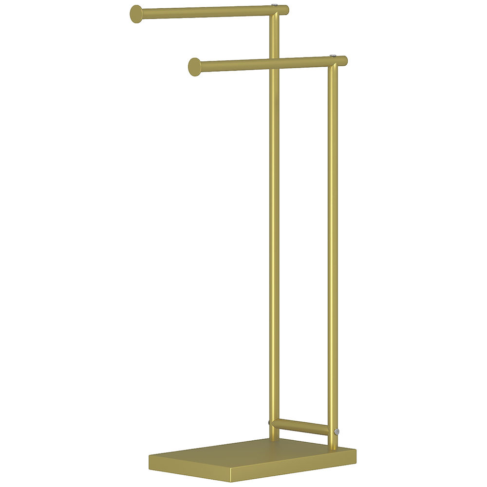 Toallero de pie 35.5x20x78 cm metal color amarillo Homcom, hogar - baño