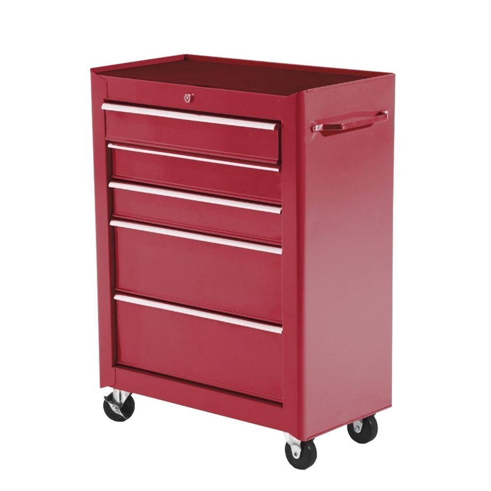 Carro de herramienta 61.5x33x82.5 cm lámina de acero color rojo Homcom