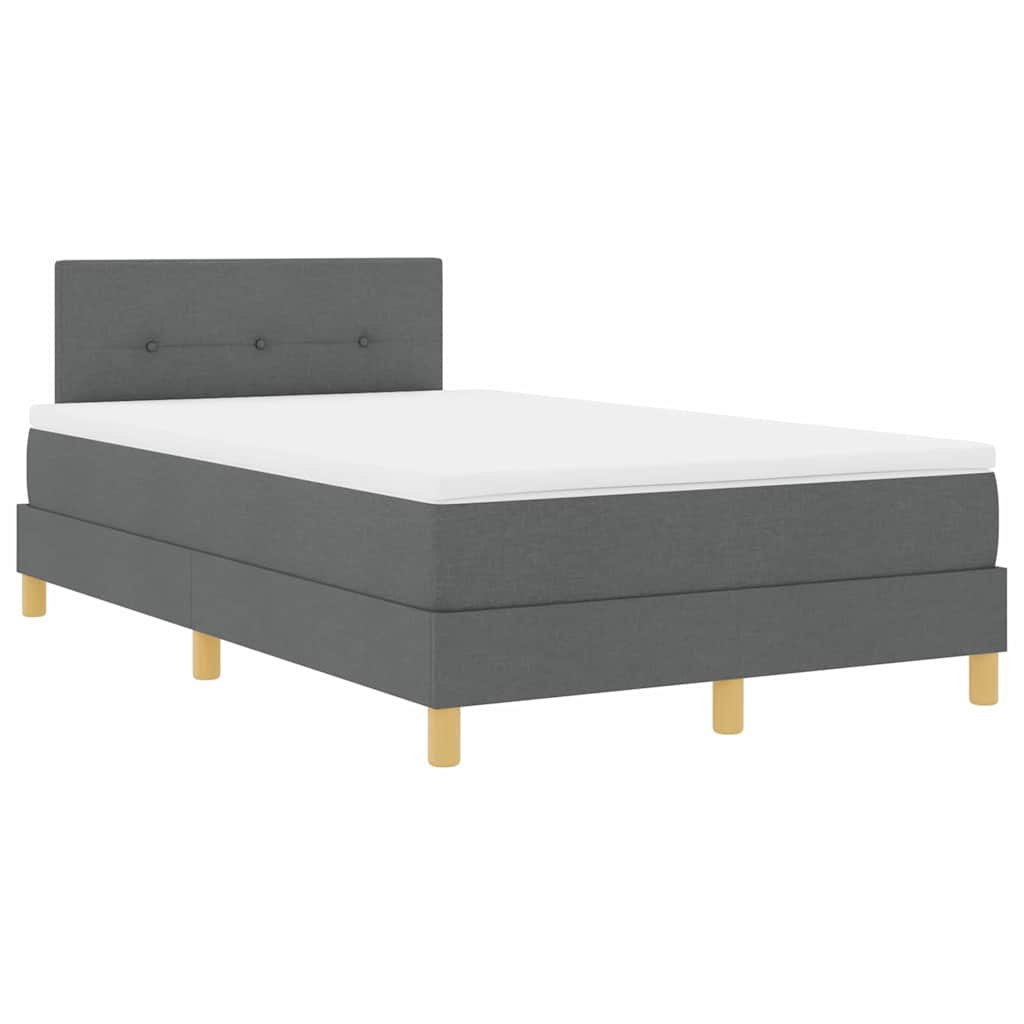 vidaXL cama box spring con colchón gris oscuro 120 x 200 cm tela