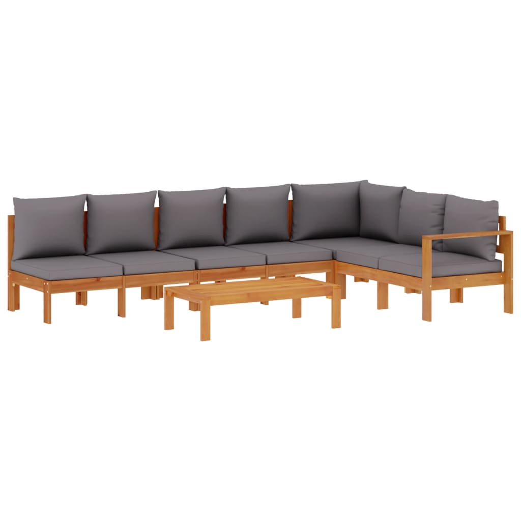vidaXL set de sofás de jardín con cojines 5 pzas madera maciza acacia