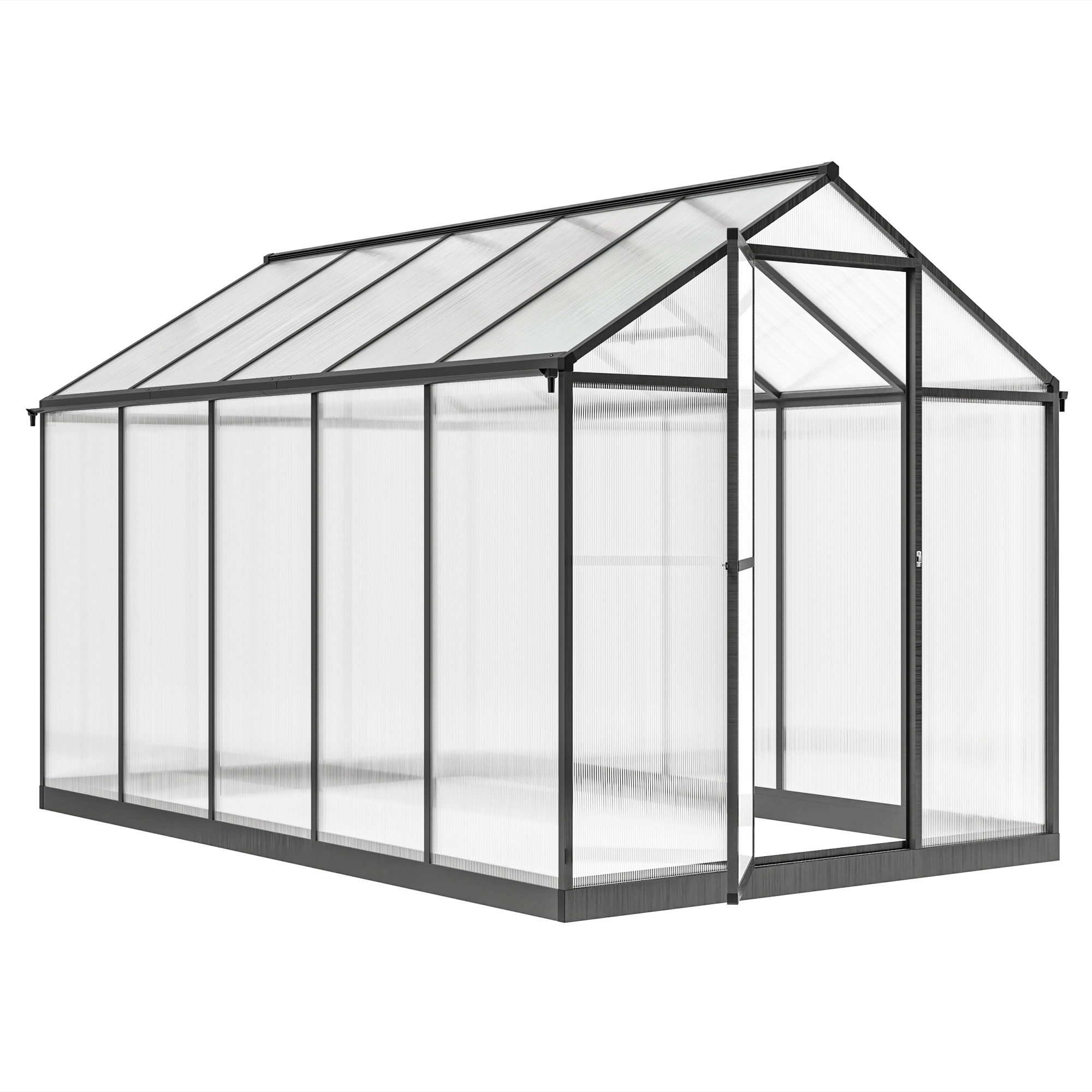 Invernadero de jardín de aluminio transparente 303x183x195 cm