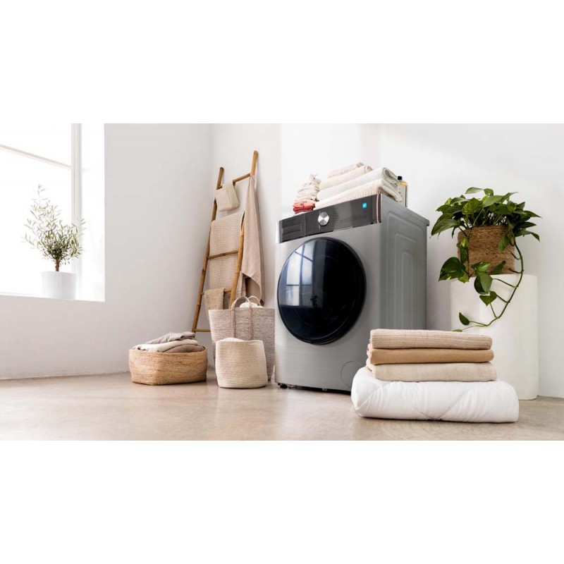 Cecotec lavadora 8kg de carga frontal bolero dresscode 8800 inverter steel